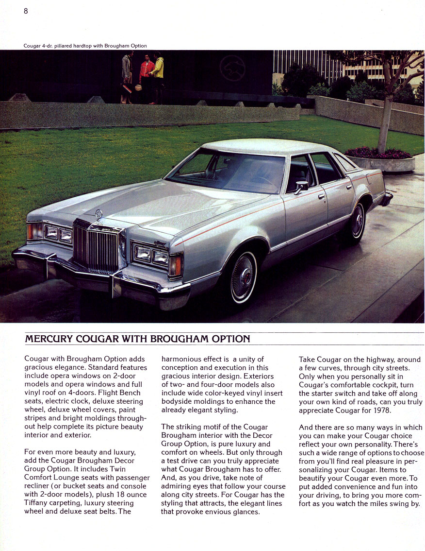 1978 Mercury Cougar Brochure Page 8